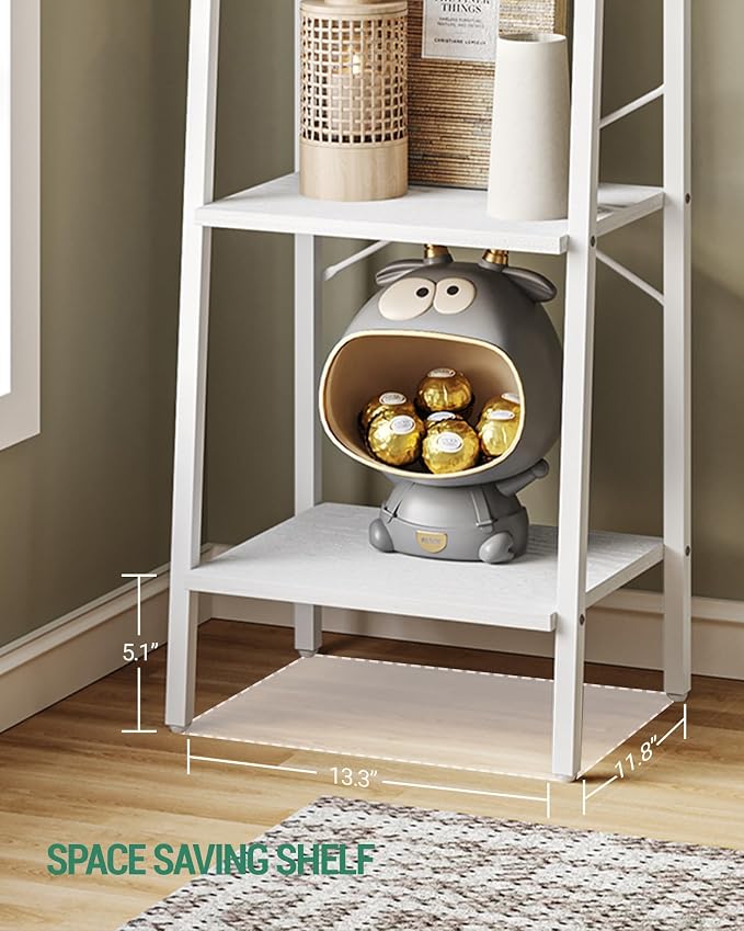 Hzuaneri Ladder Shelf, Freestanding Corner Storage Shelf | Bookcase - Image 5