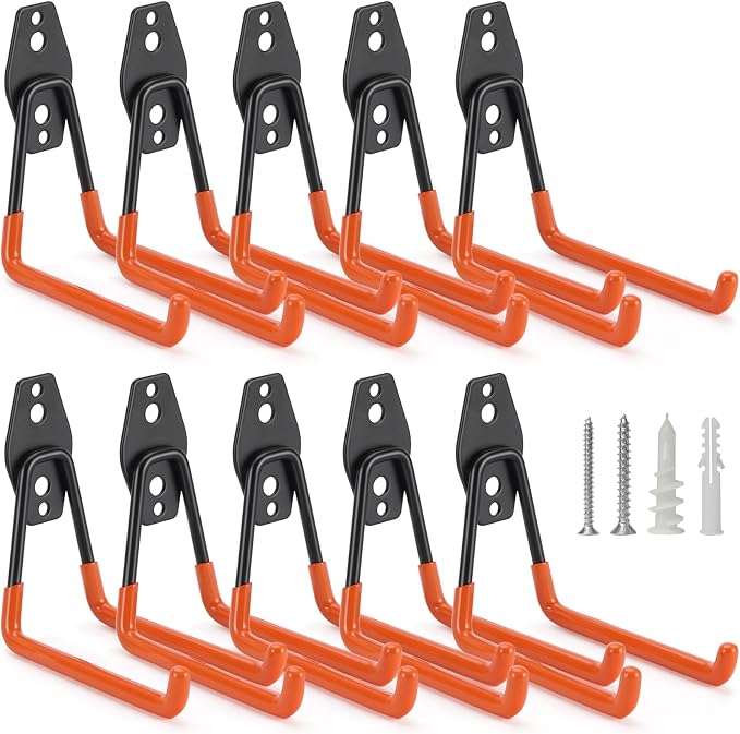 10 Pack Garage Hooks Heavy Duty Storage Organizer Wall Mount Power and Garden by LUPYJI