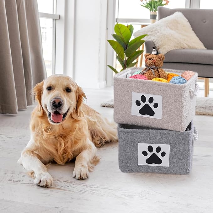 COMFY-HOMI 2Pcs Dog Toy Basket Collapsible Pet Toy Storage Organizer - Image 2