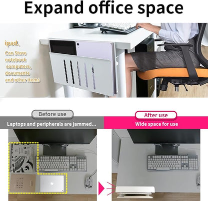 Desk Side Storage, Under Desk Storage, No Drill Steel Hanging Desk Organizer - Image 4