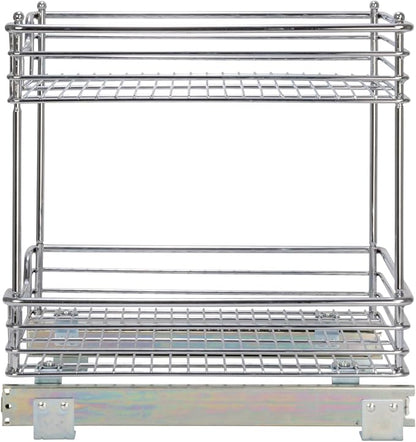 Household Essentials Chromed Steel 2-Tier Artisan Pull-Out Organizer - Image 9