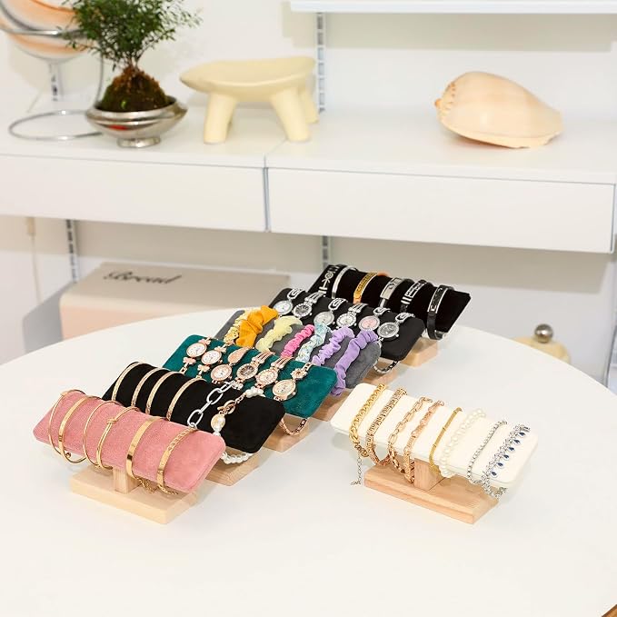 Wooden Watches Display Tower Base Watch Neck Bracelet Organizer Rack Bangle - Image 6