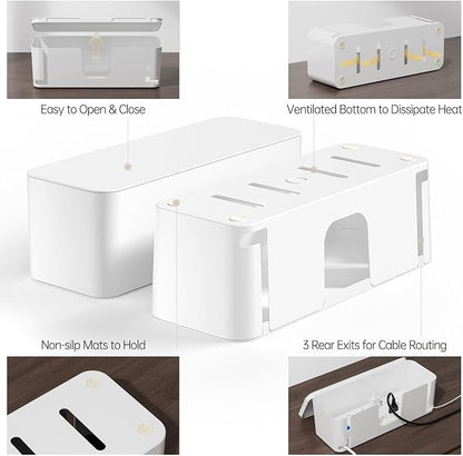 YECAYE 2 Pack Cable Management Box, Pet Friendly Cable Box Organizer - Image 7