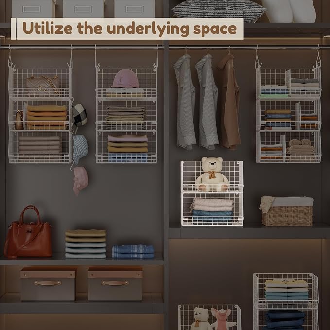 4 Tier Extra Large Hanging Closet Organizer, Closet Organizer Hanging - Image 5