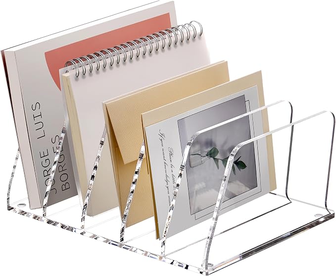SANRUI Acrylic File Organizer for Desk, Mail Envelope Document Organization by SANRUI