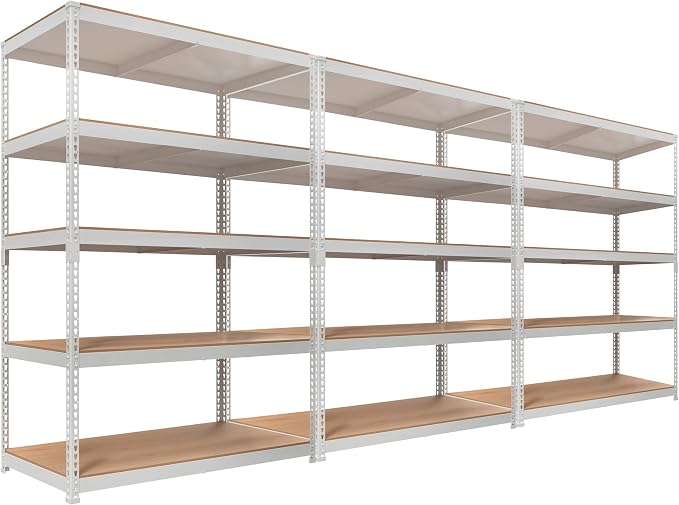 HOMEDANT 5 Tier Storage Shelves Adjustable Laminated Boltless Garage Metal by TheBestOrganizingSolution