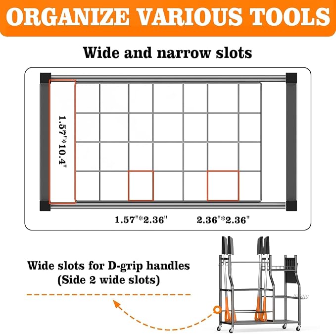 36" Large Garden Tool Organizer - Image 5