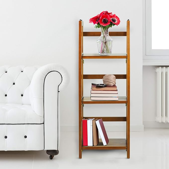 Casual Home 3-Shelf Folding Bookcase-Honey Oak - Image 2