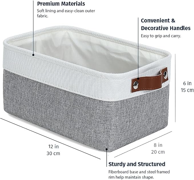 OrganiHaus Small Fabric Storage Baskets - Image 2
