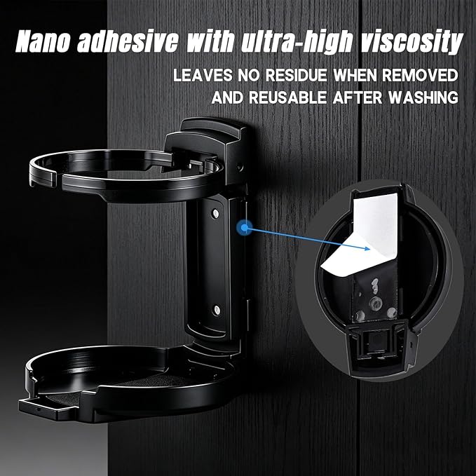 LITTLEMOLE Adjustable Folding Cup Holder, Wall Mounted Cup Holder - Image 3