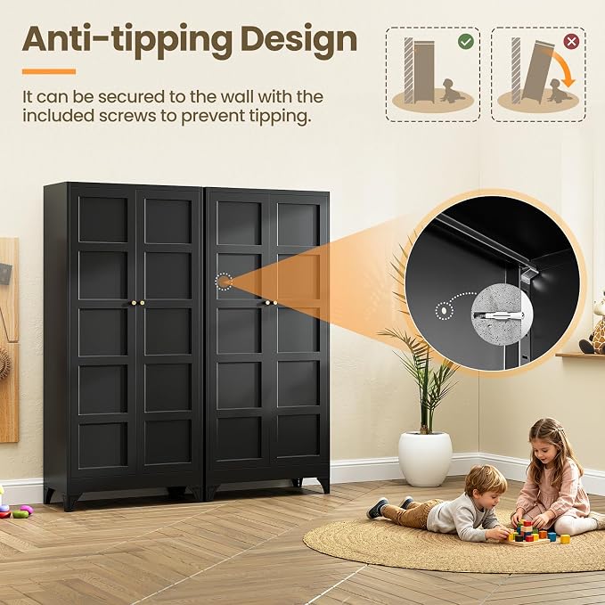Yizosh Metal Pantry Cabinet, - Image 7