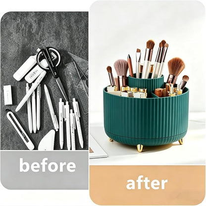 360 Degree Rotating Makeup Brush Holder Organizer Detachable Design 5 Slot Make - Image 2