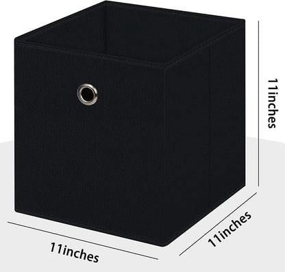 Black Foldable Storage Cubes Bins, 11 Inch Cloth Storage Cube Fabric Storage - Image 2