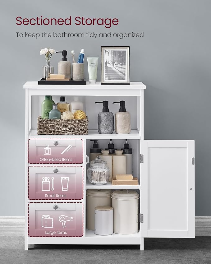 VASAGLE Floor Storage Cabinet, Freestanding Storage Unit - Image 4