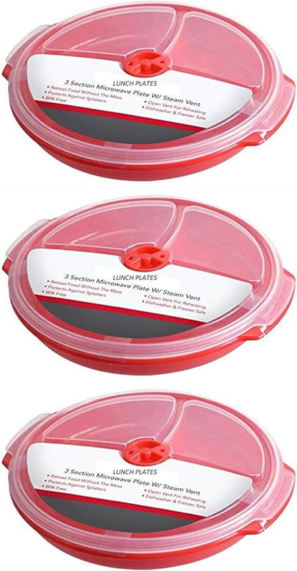 3 pack- Microwave Food Storage Travel Tray Containers - Image 6