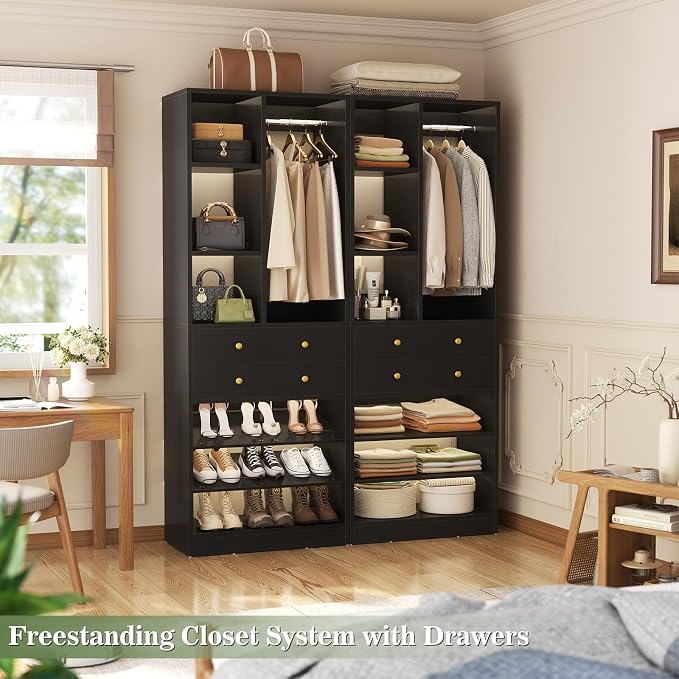 Besiost Closet System, 55.5"/4.6 FT Closet Organizer System - Image 6
