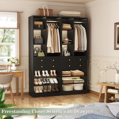 Besiost Closet System, 55.5"/4.6 FT Closet Organizer System - Image 6