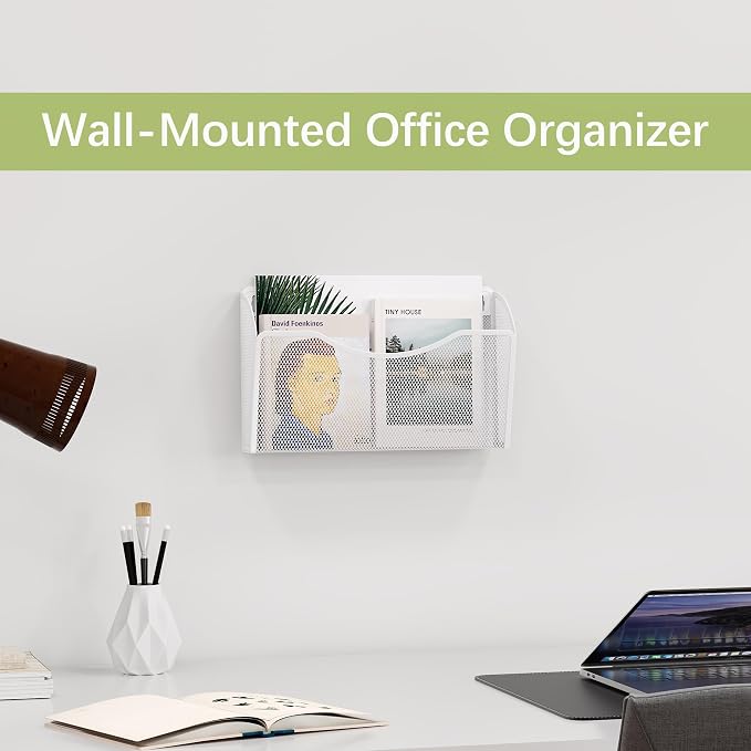EasyPAG Wall File Organizer, Metal Mesh Hanging File Folder Holder - Image 4