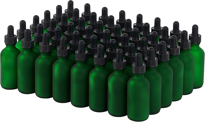 48 Pcs, 2oz Glass Dropper Bottle, Leakproof Tincture Bottles by SprayDroplet