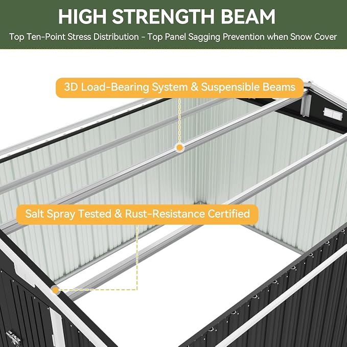 Aoxun 10 x 12FT Outdoor Storage Shed - Image 8