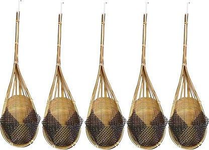 Hanging Orchid Planter Plant Pot: 4" Handmade Bamboo Flower Basket - Image 9