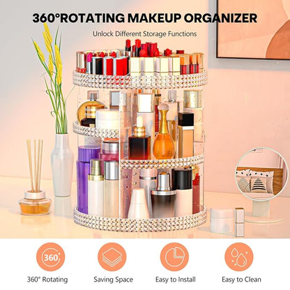 360 Degree Rotating Makeup Organizer, Extra Large Capacity Organizador De - Image 3
