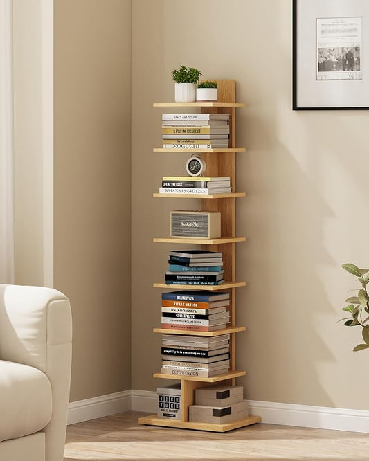 TUTOTAK Book Shelf, Narrow Spine Bookshelf, 8-Tier Bookcase by ChoosetutotakFurnitureBuildYourCozyHome