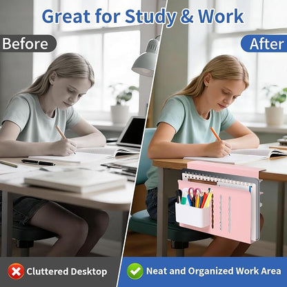 LUKETURE Desk Side Storage Laptop Holder No Drill Clamp On Organizer | Steel - Image 7