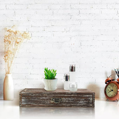 Wooden Drawers Organizer Box Solid Farmhouse Retro Desktop Storage Box | Office - Image 2