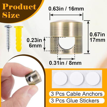 3 Sets Cord Holder Organizer for Nightstands, Adhesive Cable Clips Charger - Image 2