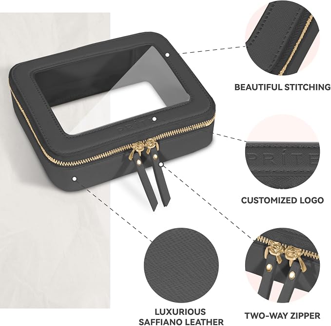 Prite Clear Makeup Bag Cosmetic Organizer Case Waterproof Travel Toiletry Bag - Image 4