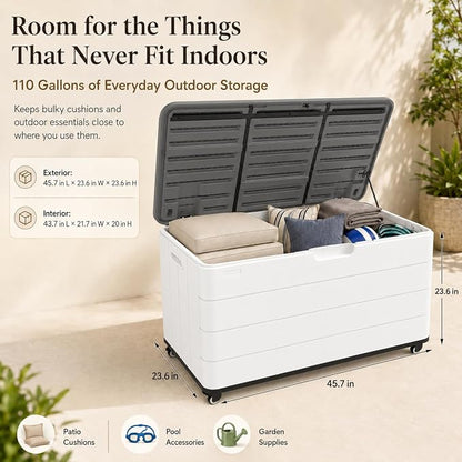ADDOK 110 Gallon Outdoor Storage Box - Image 3
