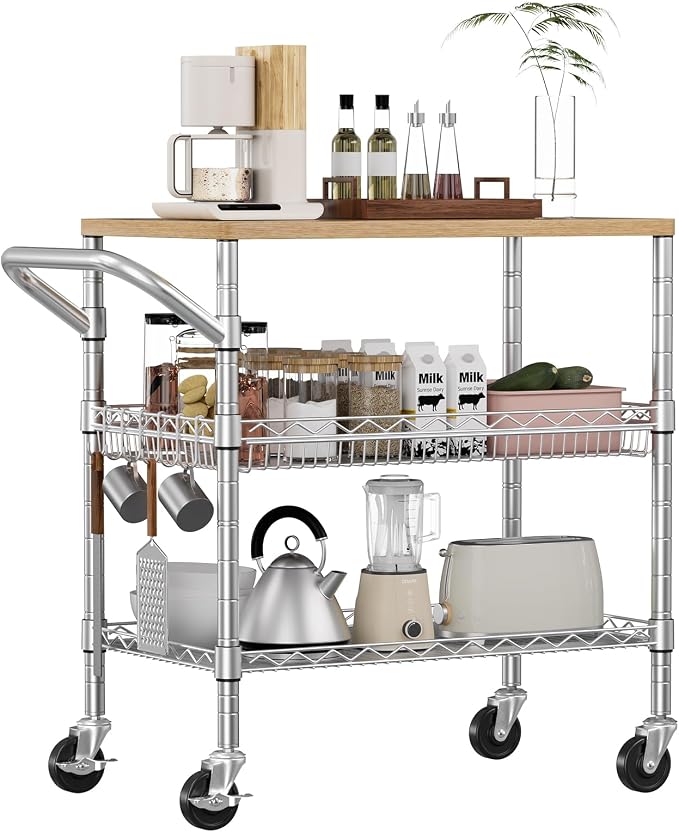 3 Tier Rolling Kitchen Carts - Image 9