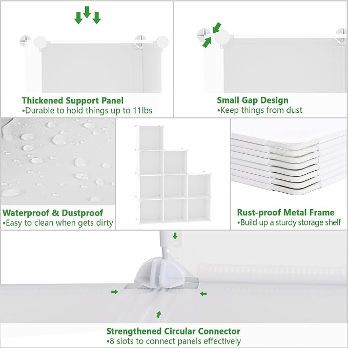 C&AHOME Cube Storage, 9-Cube Bookshelf, Plastic Closet Cabinet Organizer - Image 6