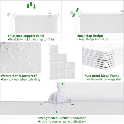 C&AHOME Cube Storage, 9-Cube Bookshelf, Plastic Closet Cabinet Organizer - Image 6