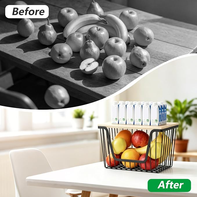 1 Pack Fruit Basket for Kitchen Counter, Stackable Pantry Organizers Storage - Image 6