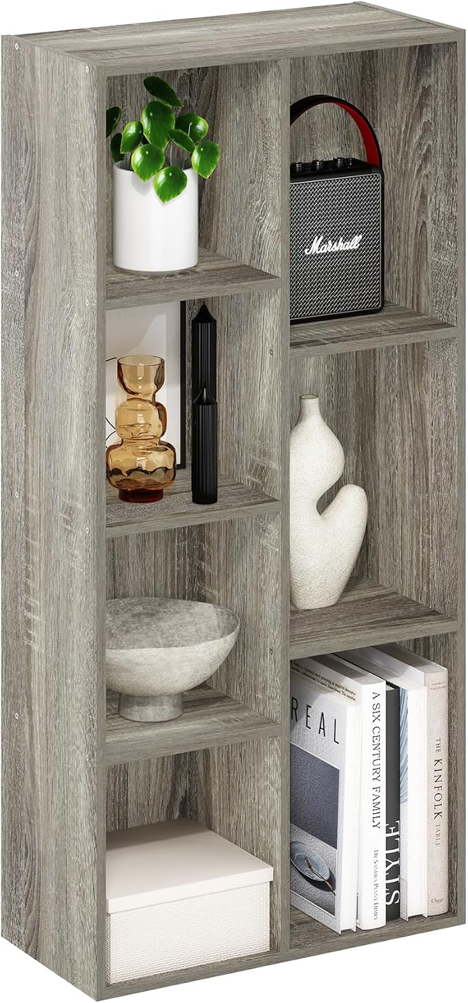 Furinno LUDER Book Shelf, 7-Cube Bookshelf, 9.4 x 19.5 x 41.7, by Furinno-FitsYourSpaceFitsYourBudget