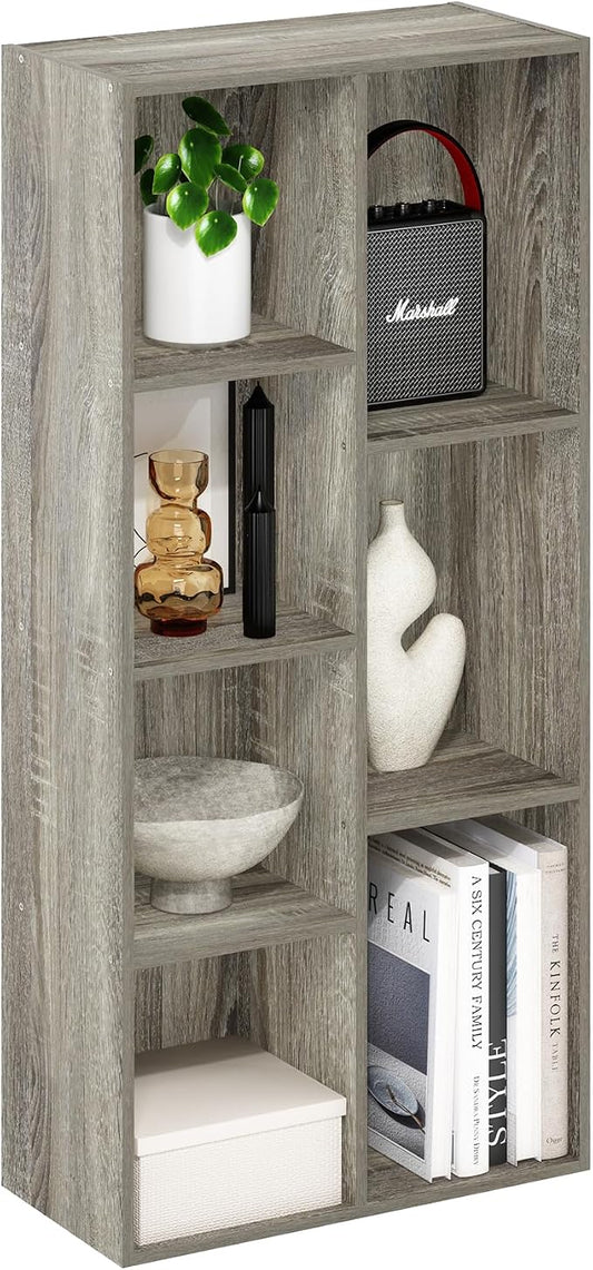 Furinno LUDER Book Shelf, 7-Cube Bookshelf, 9.4 x 19.5 x 41.7, by Furinno-FitsYourSpaceFitsYourBudget