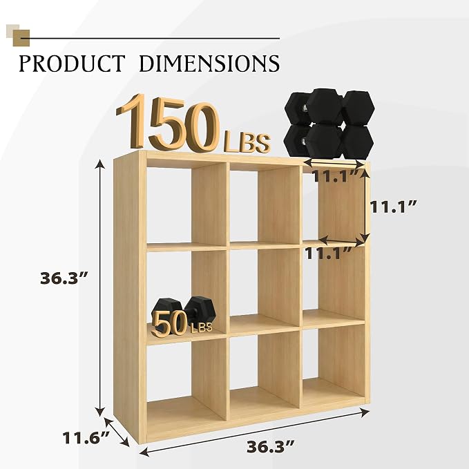 WannabeMyself【2026 Wooden Thick Frame】 9 Cube Storage Organizer - Image 2