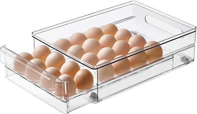 vacane 24 Capacity Egg Holder for Refrigerator Organizer Bins, BPA Free Egg by vacane