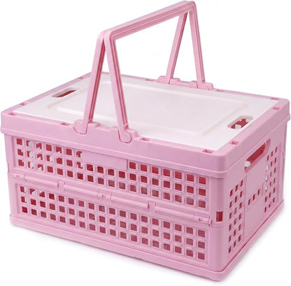 Collapsible Storage Crate, Foldable Plastic Basket by Vivikivi