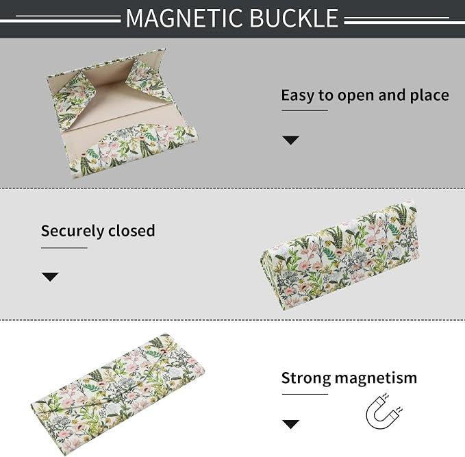 Foldable Glasses Case, Magnetic PU Leahter Sunglasses Case, Cute Hard Shell - Image 5