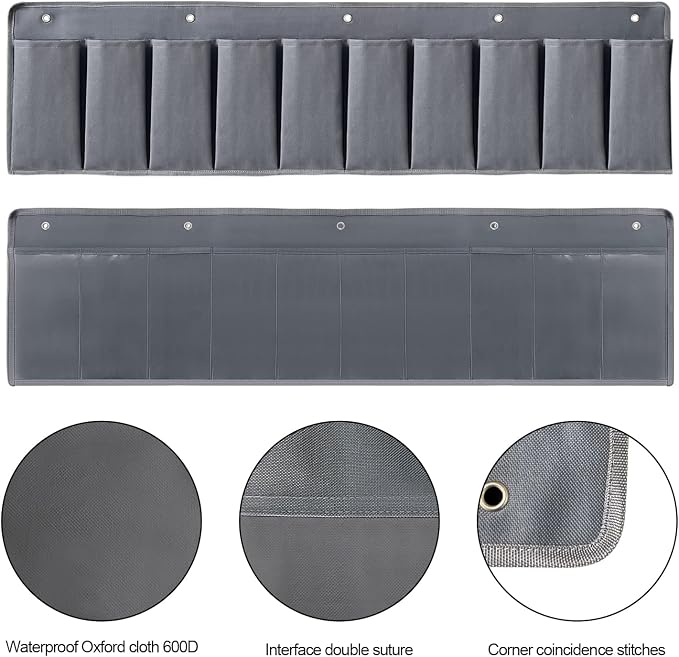 RV Shoe Pockets 10 Pockets Heavy Hanging Bedside Storage Organizer - Image 6