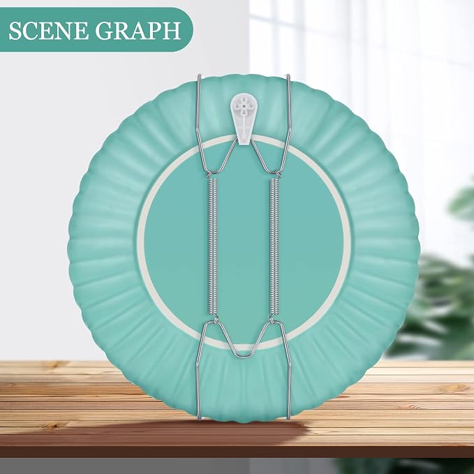 Hotop 12 Pieces Plate Hangers for Wall Stainless Steel Wire Invisible Heavy - Image 3