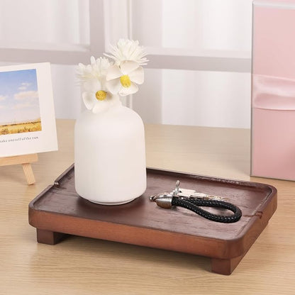 Wood Riser Small Decorative Tray Sink Soap Dish, Vanity Tray Pedestal Stand 9 x - Image 8
