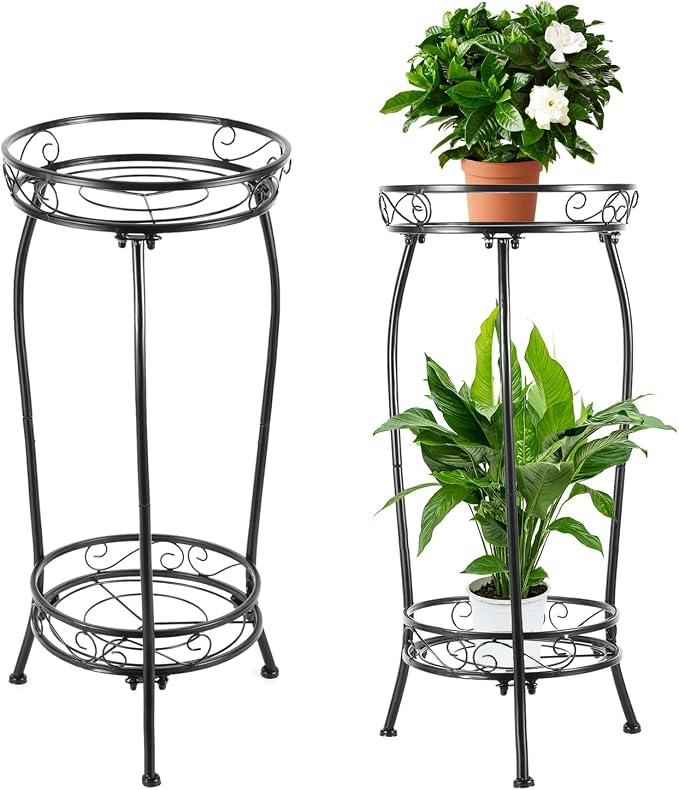 LOYAL TIGER Plant Stand Indoor Outdoor，Tall Black Metal Rustproof Stable Plant - Image 7