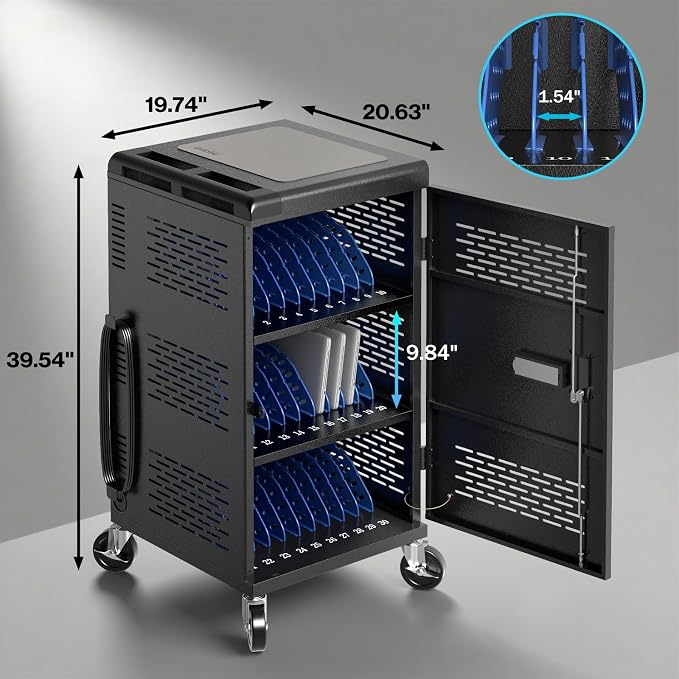 4 Pack | Fully Assembled 30 Bay Multi Device Charging Station - Image 3