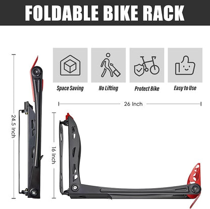 Wallmaster BIKEPAL Swivel Bike Rack, Wall Mounted Vertical Bike Storage Hanger - Image 3