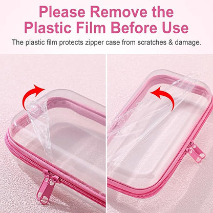 Hoolerry 4 Pcs Hard Clear Zipper Case Makeup Bags Plastic Pencil Pouch - Image 7