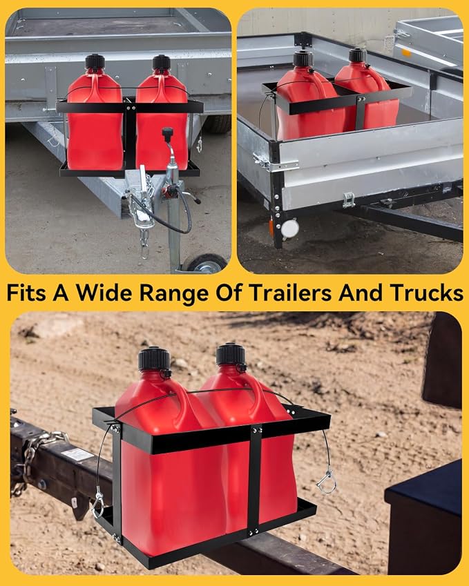 Gas Can 5 Gallon Fuel Container Holder, Fits Two 5 Gallon Gas Can, Compatible - Image 6
